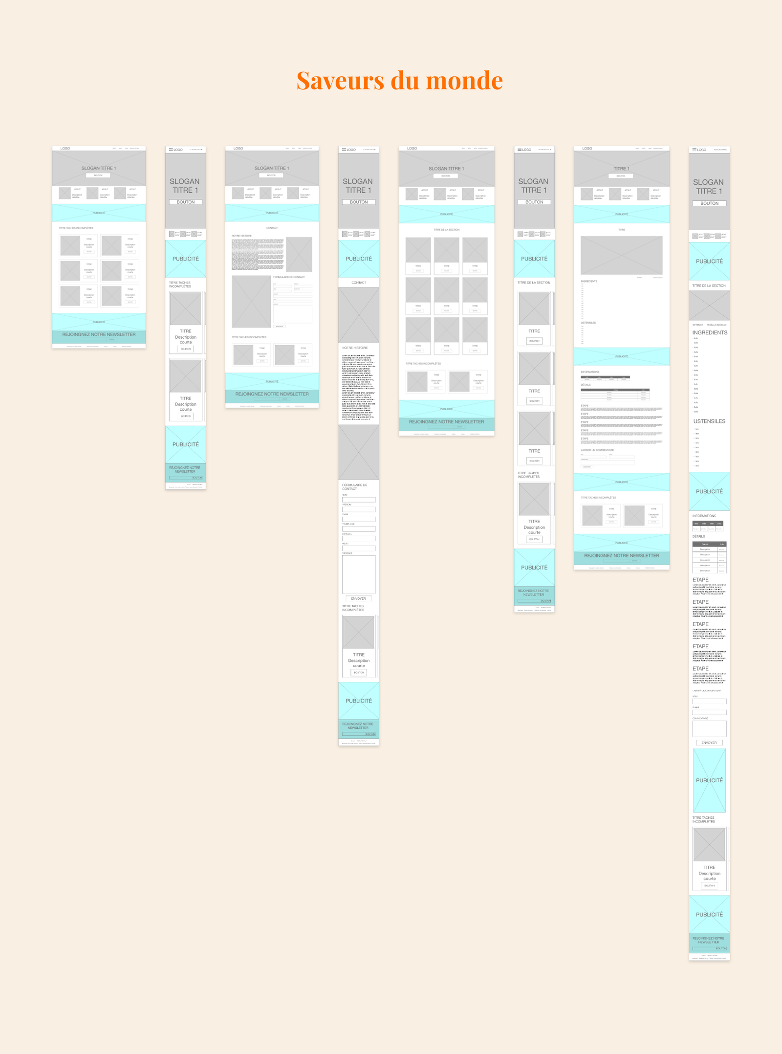 Wireframe saveur du monde par maggie design